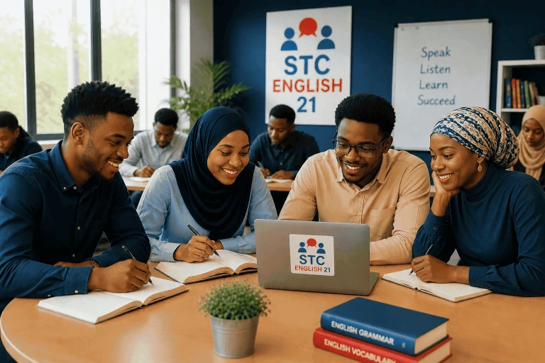 Étudiants développant leur confiance et leurs compétences en anglais grâce aux programmes de STC ENGLISH 21.